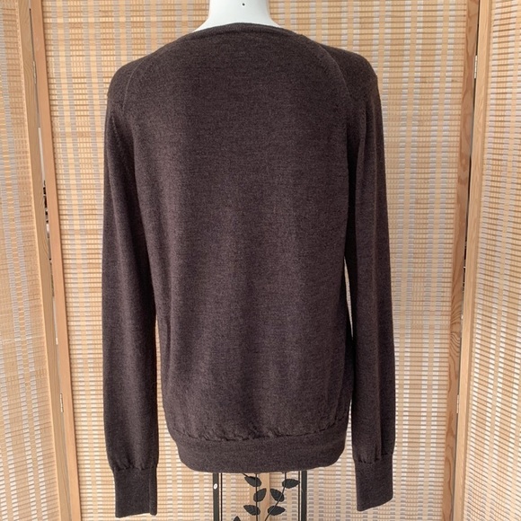 AllSaints Spitalfields Mens Brown Wool V Neck Long Sleeve Pullover Sweater , XXL - Picture 11 of 13